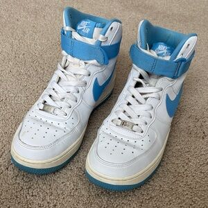 Nike Air Force 1 - White and Blue High-Top Sneakers
